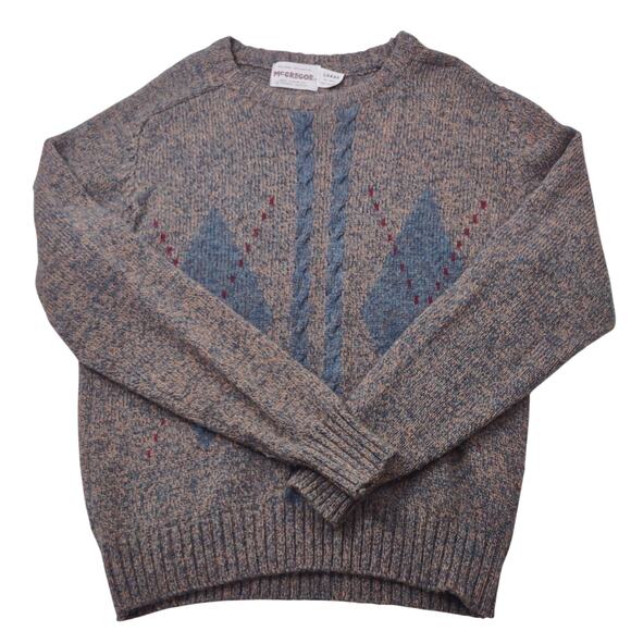Vintage McGregor Wool Blend Sweater with Argyle Pattern, Size Large - Picture 1 of 7